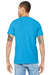 Bella + Canvas BC3001/3001C Mens Jersey Short Sleeve Crewneck T-Shirt Turquoise Blue Model Back