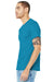 Bella + Canvas BC3001CVC/3001CVC Mens Heather CVC Short Sleeve Crewneck T-Shirt Heather Aqua Blue Model 3Q
