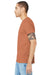 Bella + Canvas BC3001CVC/3001CVC Mens Heather CVC Short Sleeve Crewneck T-Shirt Heather Autumn Orange Model Side