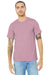 Bella + Canvas BC3001CVC/3001CVC Mens Heather CVC Short Sleeve Crewneck T-Shirt Heather Prism Lilac Purple Model Front