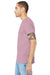 Bella + Canvas BC3001CVC/3001CVC Mens Heather CVC Short Sleeve Crewneck T-Shirt Heather Prism Lilac Purple Model Side