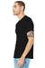 Bella + Canvas BC3001CVC/3001CVC Mens Heather CVC Short Sleeve Crewneck T-Shirt Solid Black Blend Model 3Q