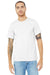 Bella + Canvas BC3001CVC/3001CVC Mens Heather CVC Short Sleeve Crewneck T-Shirt Solid White Blend Model Front