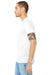 Bella + Canvas BC3001CVC/3001CVC Mens Heather CVC Short Sleeve Crewneck T-Shirt Solid White Blend Model Side