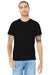 Bella + Canvas BC3001U Mens USA Made Jersey Short Sleeve Crewneck T-Shirt Black Model Front
