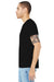 Bella + Canvas BC3001U Mens USA Made Jersey Short Sleeve Crewneck T-Shirt Black Model Side