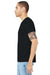 Bella + Canvas BC3001U Mens USA Made Jersey Short Sleeve Crewneck T-Shirt Heather Dark Grey Model Side