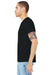 Bella + Canvas 3001U/3001USA Mens USA Made Jersey Short Sleeve Crewneck T-Shirt Heather Dark Grey Model Side