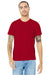 Bella + Canvas BC3001U Mens USA Made Jersey Short Sleeve Crewneck T-Shirt Red Model Front
