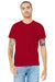 Bella + Canvas 3001U/3001USA Mens USA Made Jersey Short Sleeve Crewneck T-Shirt Red Model Front