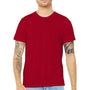 Bella + Canvas Mens USA Made Jersey Short Sleeve Crewneck T-Shirt - Red - Closeout