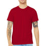 Bella + Canvas Mens USA Made Jersey Short Sleeve Crewneck T-Shirt - Red