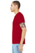 Bella + Canvas 3001U/3001USA Mens USA Made Jersey Short Sleeve Crewneck T-Shirt Red Model Side