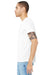 Bella + Canvas BC3001U Mens USA Made Jersey Short Sleeve Crewneck T-Shirt White Model Side