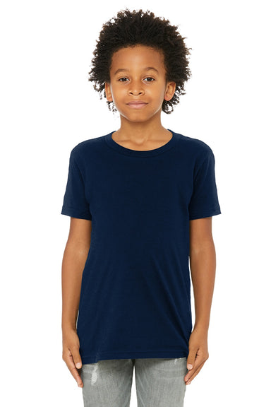 Bella + Canvas BC3001Y/3001Y Youth Jersey Short Sleeve Crewneck T-Shirt Navy Blue Model Front