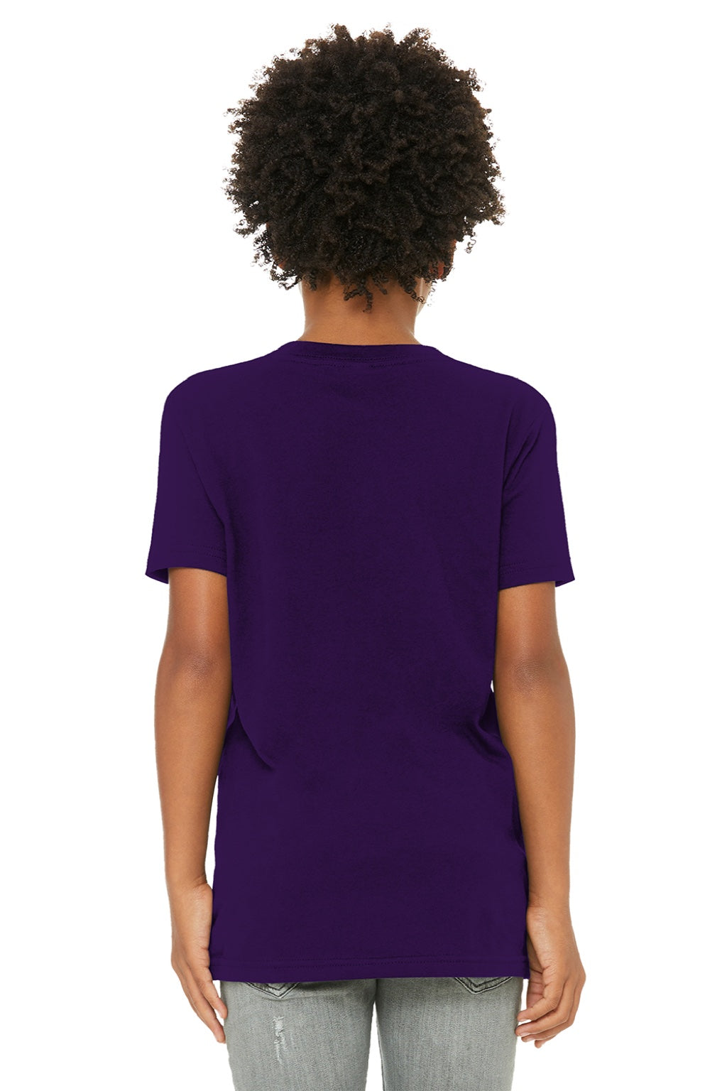 Bella + Canvas BC3001Y/3001Y Youth Jersey Short Sleeve Crewneck T-Shirt Team Purple Model Back