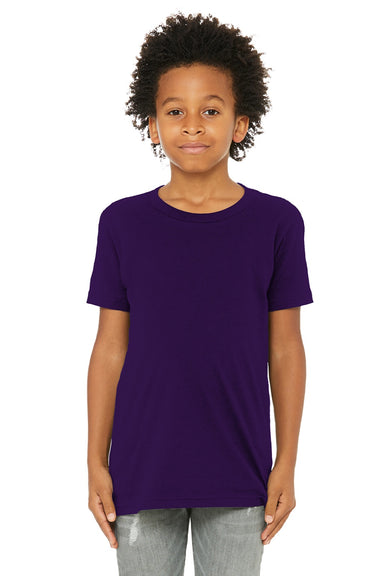 Bella + Canvas BC3001Y/3001Y Youth Jersey Short Sleeve Crewneck T-Shirt Team Purple Model Front