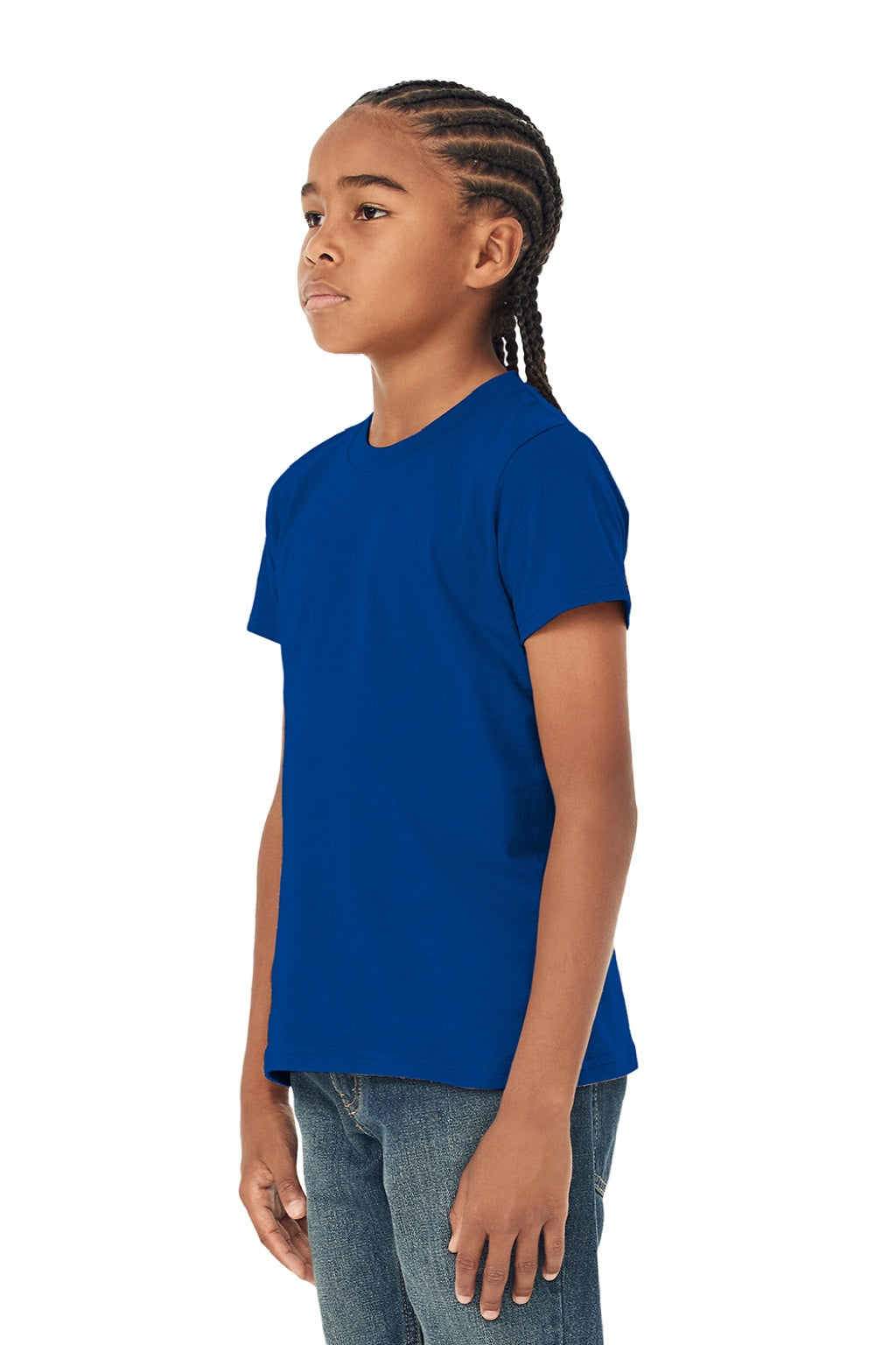Bella + Canvas BC3001Y/3001Y Youth Jersey Short Sleeve Crewneck T-Shirt True Royal Blue Model 3Q