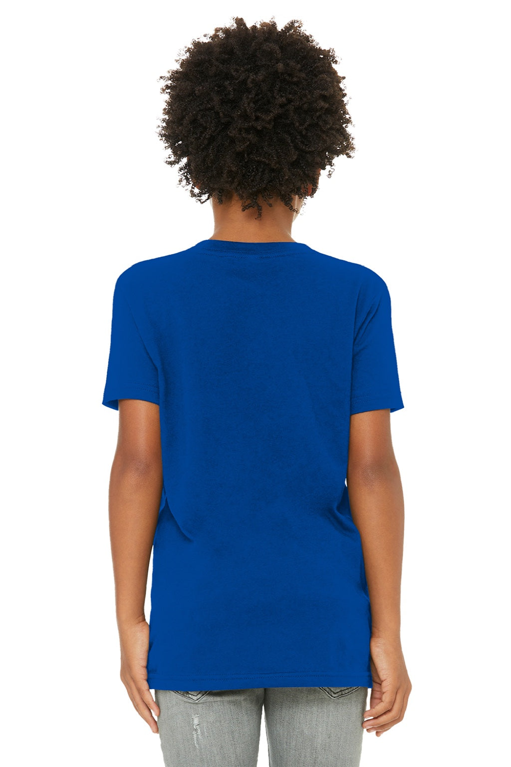 Bella + Canvas BC3001Y/3001Y Youth Jersey Short Sleeve Crewneck T-Shirt True Royal Blue Model Back