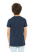 Bella + Canvas BC3001YCVC/3001YCVC Youth Jersey Short Sleeve Crewneck T-Shirt Heather Navy Blue Model Back