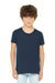 Bella + Canvas BC3001YCVC/3001YCVC Youth Jersey Short Sleeve Crewneck T-Shirt Heather Navy Blue Model Front