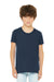 Bella + Canvas BC3001YCVC Youth CVC Short Sleeve Crewneck T-Shirt Heather Navy Blue Model Front