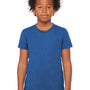 Bella + Canvas Youth CVC Short Sleeve Crewneck T-Shirt - Heather True Royal Blue