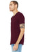 Bella + Canvas BC3005/3005/3655C Mens Jersey Short Sleeve V-Neck T-Shirt Maroon Model 3Q