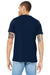 Bella + Canvas BC3005/3005/3655C Mens Jersey Short Sleeve V-Neck T-Shirt Navy Blue Model Back