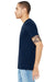 Bella + Canvas BC3005/3005 Mens Jersey Short Sleeve V-Neck T-Shirt Navy Blue Model Side