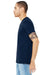 Bella + Canvas BC3005/3005/3655C Mens Jersey Short Sleeve V-Neck T-Shirt Navy Blue Model Side