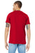 Bella + Canvas BC3005/3005 Mens Jersey Short Sleeve V-Neck T-Shirt Red Model Back