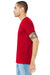 Bella + Canvas BC3005/3005 Mens Jersey Short Sleeve V-Neck T-Shirt Red Model Side