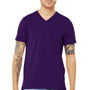 Bella + Canvas Mens Jersey Short Sleeve V-Neck T-Shirt - Team Purple