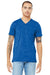 Bella + Canvas BC3655/3655C Mens Textured Jersey Short Sleeve V-Neck T-Shirt True Royal Blue Marble Model Front