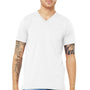 Bella + Canvas Mens Jersey Short Sleeve V-Neck T-Shirt - White
