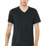 Bella + Canvas Mens CVC Short Sleeve V-Neck T-Shirt - Heather Dark Grey