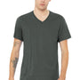 Bella + Canvas Mens CVC Short Sleeve V-Neck T-Shirt - Heather Deep Grey