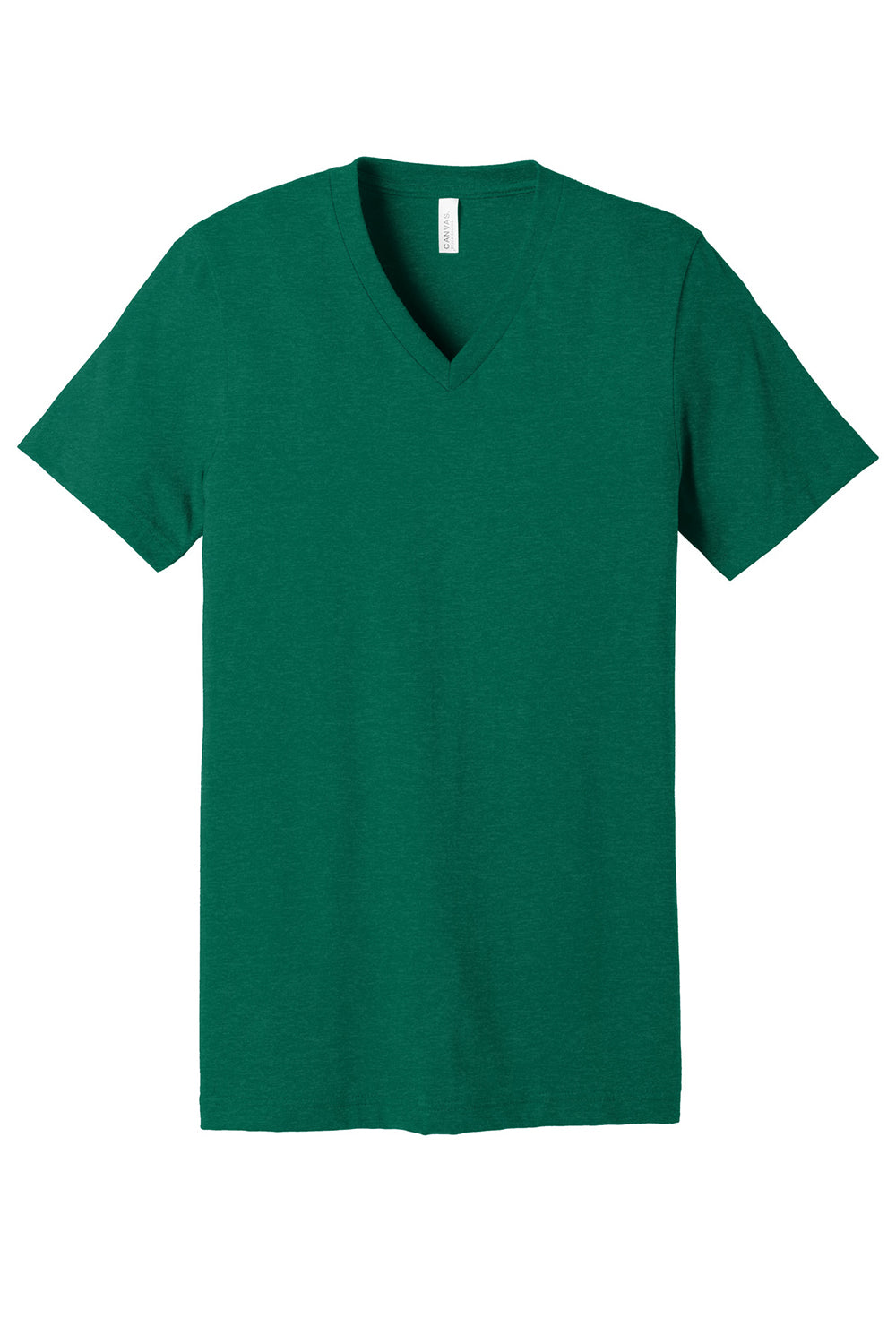 Bella + Canvas BC3005CVC Mens CVC Short Sleeve V-Neck T-Shirt Heather Grass Green Flat Front