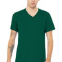 Bella + Canvas Mens CVC Short Sleeve V-Neck T-Shirt - Heather Grass Green