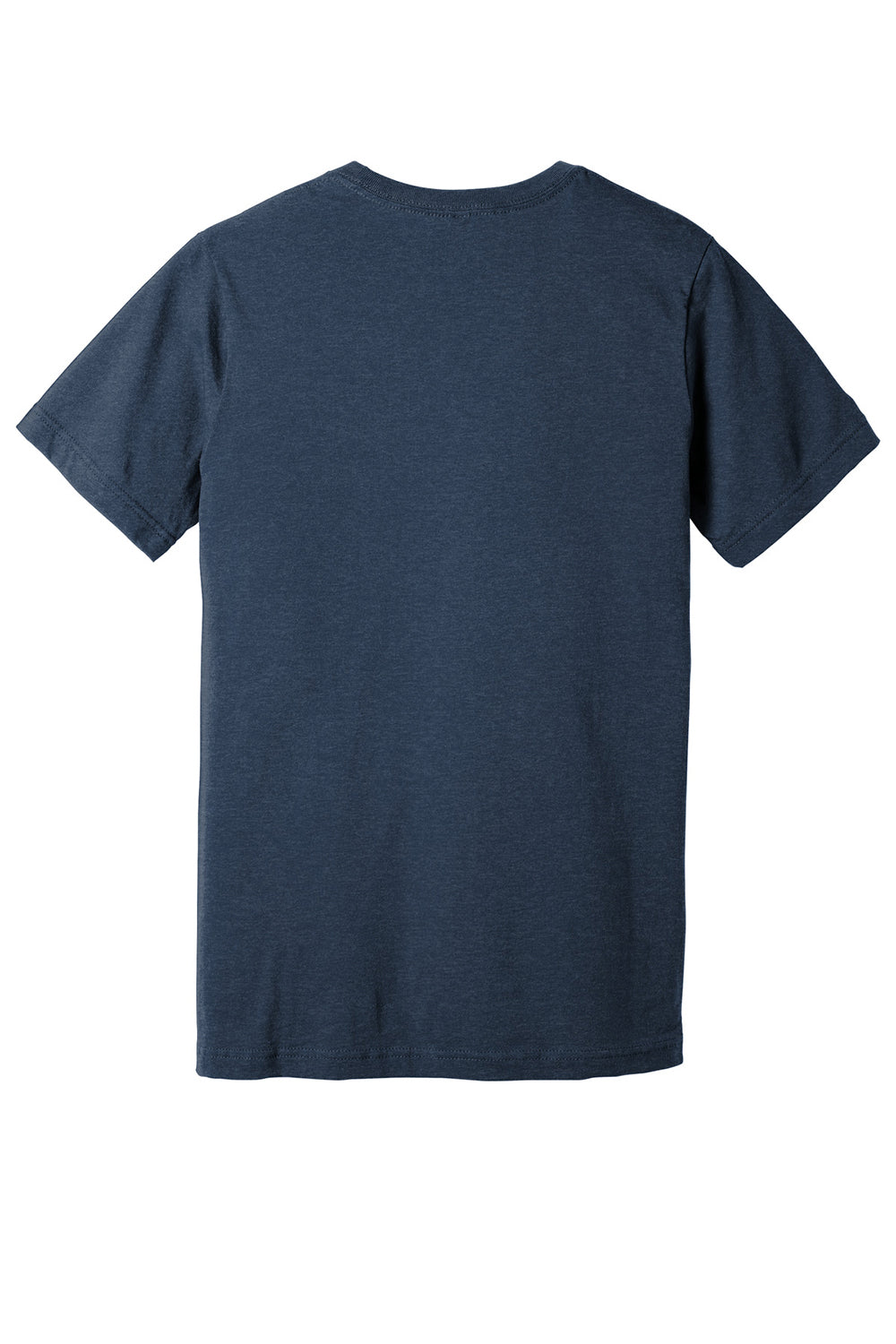 Bella + Canvas BC3005CVC Mens CVC Short Sleeve V-Neck T-Shirt Heather Navy Blue Flat Back
