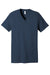 Bella + Canvas BC3005CVC Mens CVC Short Sleeve V-Neck T-Shirt Heather Navy Blue Flat Front