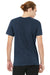 Bella + Canvas BC3005CVC Mens CVC Short Sleeve V-Neck T-Shirt Heather Navy Blue Model Back