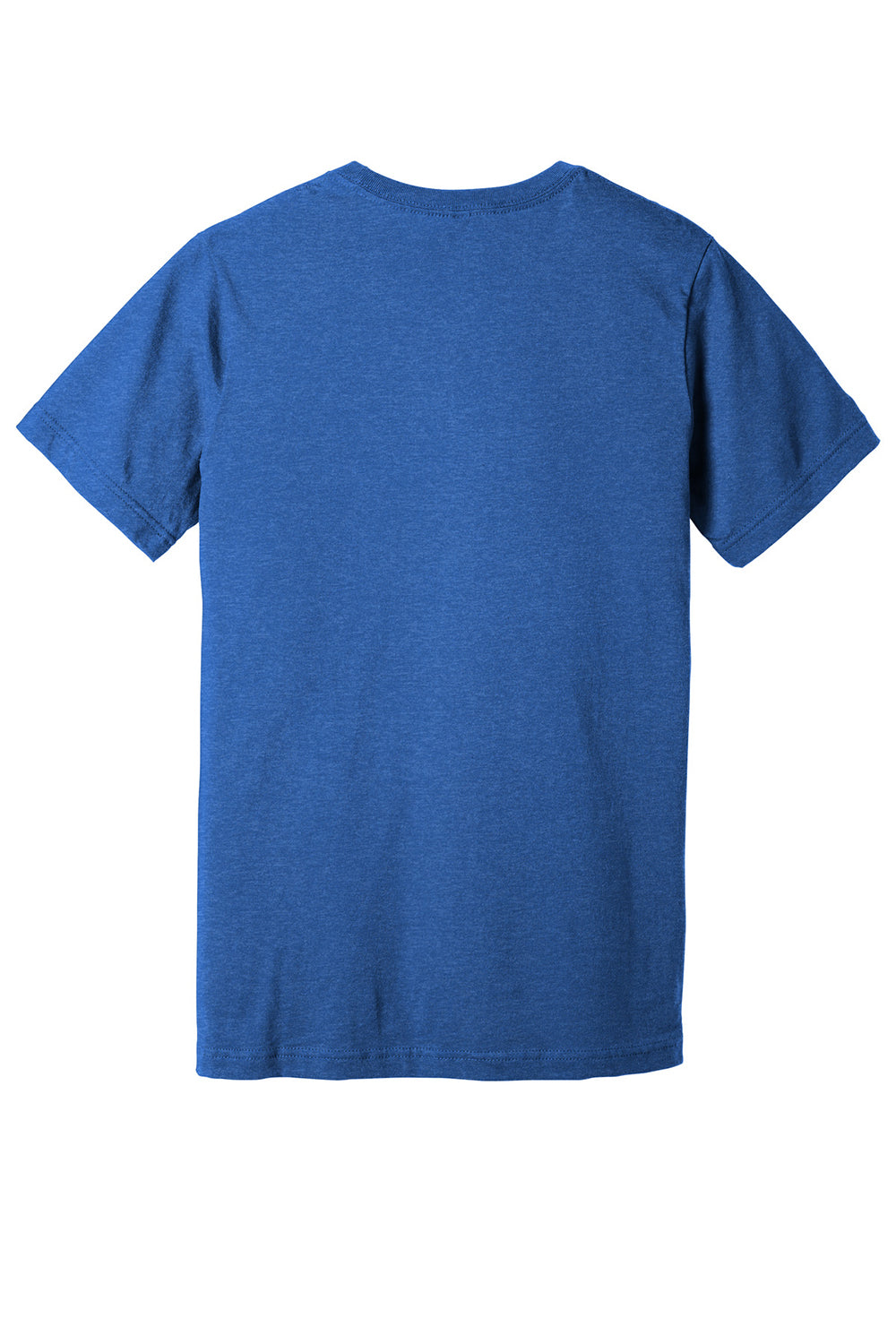 Bella + Canvas BC3005CVC Mens CVC Short Sleeve V-Neck T-Shirt Heather True Royal Blue Flat Back