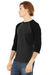 Bella + Canvas BC3200/3200 Mens 3/4 Sleeve Crewneck T-Shirt Heather Black/Black Model 3Q