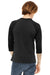 Bella + Canvas BC3200/3200 Mens 3/4 Sleeve Crewneck T-Shirt Heather Black/Black Model Back