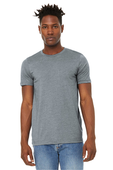 Bella + Canvas BC3301/3301C/3301 Mens Jersey Short Sleeve Crewneck T-Shirt Heather Grey Model Front