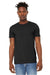 Bella + Canvas BC3301/3301 Mens Jersey Short Sleeve Crewneck T-Shirt Heather Black Model Front