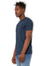 Bella + Canvas BC3301/3301 Mens Jersey Short Sleeve Crewneck T-Shirt Heather Navy Blue Model 3Q