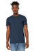 Bella + Canvas BC3301/3301C/3301 Mens Jersey Short Sleeve Crewneck T-Shirt Heather Navy Blue Model Front